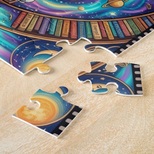 Dromerige Kosmische Bibliotheek Legpuzzel (Zijkant)
