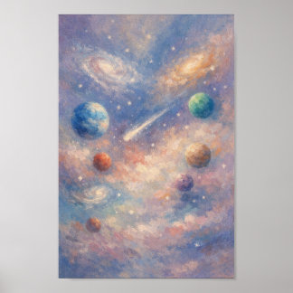 Dromerige Kosmische Kunstposter – Impressionistisc Poster
