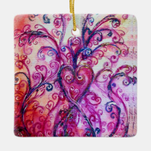 DROMERIGE KRULLEN helder roze blauw groen Keramisch Ornament