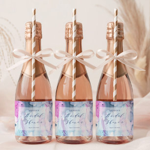 Dromerige lente bruiloftfeest mini-wijnlabels sparkling wijnetiket