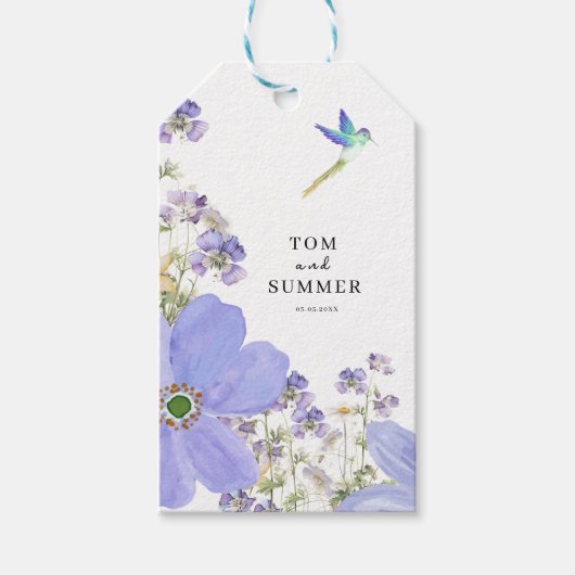 Dromerige Lila bruiloft Cadeaulabel (Voorkant)