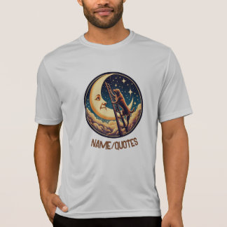Dromerige Maan & Hond Klimt op Ladder T-shirt