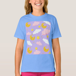 Dromerige Maan Wolken & Sterren Nachtelijke Hemel T-shirt