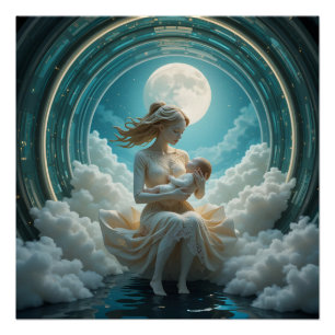 Dromerige moederlijke kosmos perfect poster