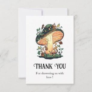 Dromerige  Mushroom Baby shower Bedankkaart