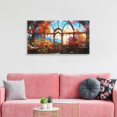 Dromerige Observatorium overwoekerd met bloemen Canvas Afdruk (Insitu (Woonkamer))