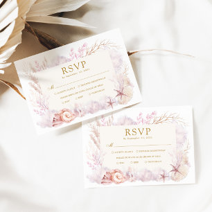 Dromerige Oceaan Onder het Zee Strand Bruiloft RSV Informatiekaartje