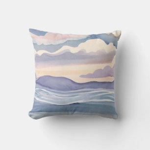 Dromerige oceaangolven Aquarel Kussen