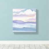 Dromerige oceaangolven | Waterverf Canvas Afdruk (Insitu (Houten vloer))