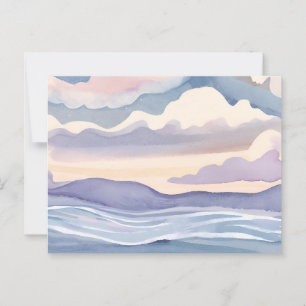 Dromerige oceaangolven Waterverf pastel Briefkaart