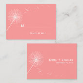 Dromerige Paardenbloem Wedding Place Card - Roos R Plaatskaartje (Voorkant / Achterkant)