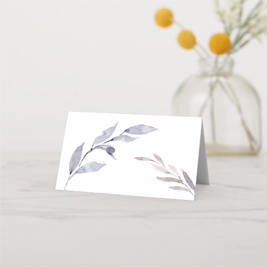 Dromerige Paarse bladeren Waterverf grens bruiloft (Achterkant)