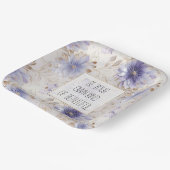 Dromerige Paarse Blauwe Mist Gouden Parel Bloemen Papieren Bordje (Gebogen)