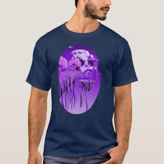 Dromerige Paarse Lucht – Esthetische Natuur Kunst  T-shirt