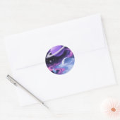 Dromerige Paarse Saturnus Ronde Sticker (Envelop)