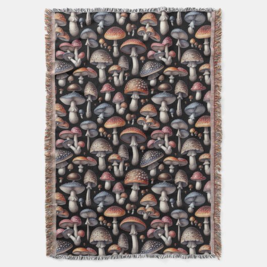 Dromerige paddenstoelen deken (Voorkant Verticaal)