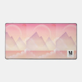 Dromerige Pastel Berglandschap Bureaumat (Voorkant)