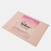 Dromerige Pastel Berglandschap Deurmat (Schuin)