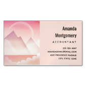 Dromerige Pastel Berglandschap Magnetisch Visitekaartje (Voorkant)
