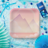 Dromerige Pastel Berglandschap Papieren Bordje (Feest)