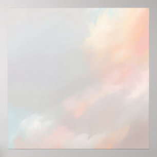 Dromerige Pastel Bokeh Poster Zachte Regenboog A