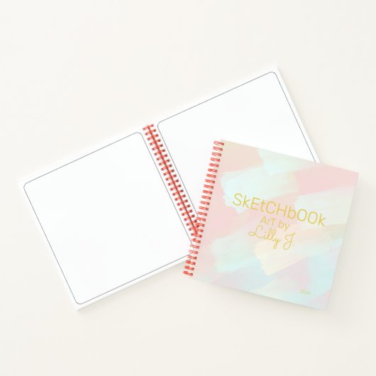 Dromerige Pastel Brushstrokes Persoonlijke Schetsb Notitieboek (Binnen)