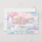 Dromerige Pastel Cloud Nine Bruiloftsfeest Bedankkaart (Achterkant)