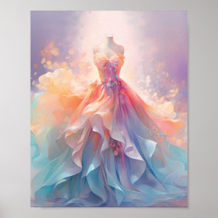 Dromerige Pastel Couture Jurk Kunst Poster