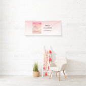 Dromerige Pastel Mountain Landscape Business Spandoek (Insitu)