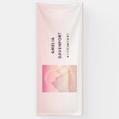 Dromerige Pastel Mountain Landscape Business Spandoek (Verticaal)