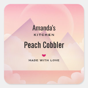 Dromerige Pastel Mountain Landscape Keuken Vierkante Sticker