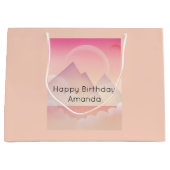 Dromerige Pastel Mountain Landschap Verjaardag Groot Cadeauzakje (Voorkant)