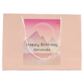 Dromerige Pastel Mountain Landschap Verjaardag Groot Cadeauzakje (Achterkant)