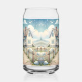 Dromerige Pastel vuurtoren bij het Zee Blikvorm Glas (Rechts)