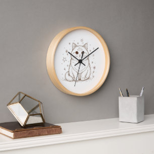 Dromerige Pastelkat Wandklok Esthetische 10" Ron