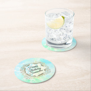 Dromerige Pastels Lotus bloem gepersonaliseerde ve Ronde Kartonnen Onderzetter