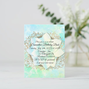 Dromerige Pastels Lotus Bloem Verjaardag Custom Briefkaart