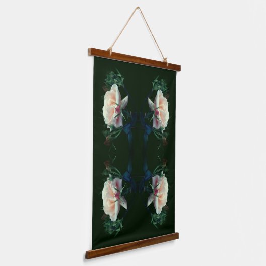 Dromerige perzik Roos Abstract Hangend Wandkleed (Gebogen)