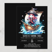 Dromerige piratenverjaardag kaart (Voorkant / Achterkant)