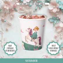 Dromerige prinses Rijden Eenhoorn Paper Cup