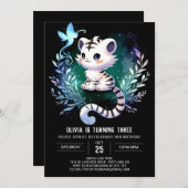 Dromerige Printable Tiger Birthday Kaart (Voorkant / Achterkant)