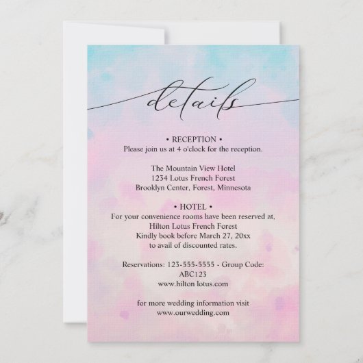 Dromerige Rainbow Eenhoorn waterverf Alles In Een Kaart (Achterkant)