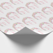 dromerige roze bloemenmaan team meisje baby shower cadeaupapier (Hoek)