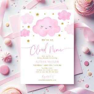 Dromerige Roze Cloud Nine Baby Shower Kaart