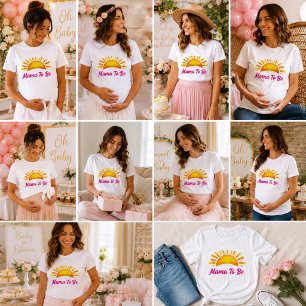Dromerige Roze En Gouden Mama To Be Tri-Blend Shirt