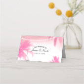 Dromerige roze palmbomen & lichten tafelstoel plaa (Voorkant)