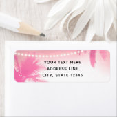 Dromerige roze palmbomen & String Lights Etiket (Insitu)