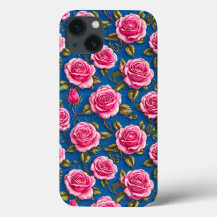 Dromerige Roze Rozen Bloemige Vrouwelijke Luxe Ont iPhone 13 Hoesje