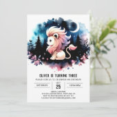 Dromerige Safari Leeuw Verjaardag Kaart (Staand voorkant)