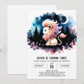 Dromerige Safari Leeuw Verjaardag Kaart (Voorkant / Achterkant)